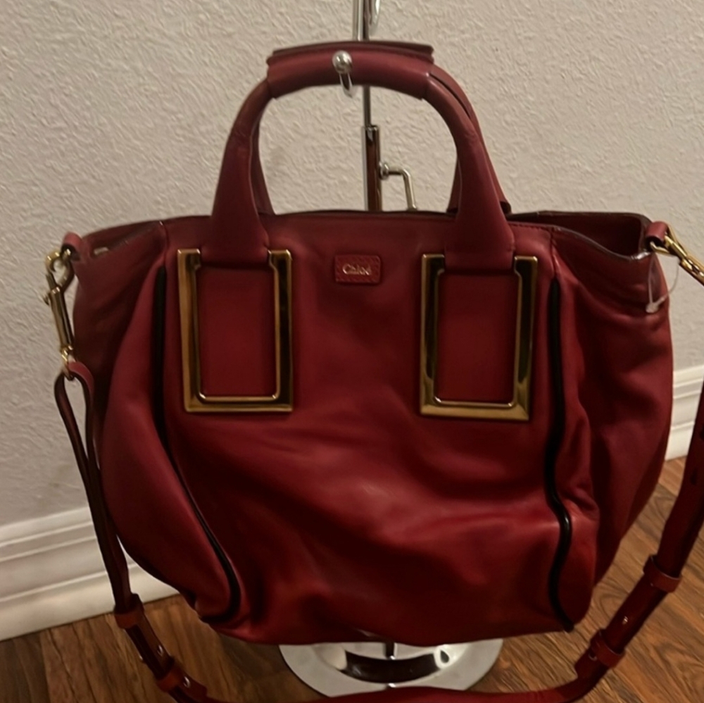 Chloe red satchel